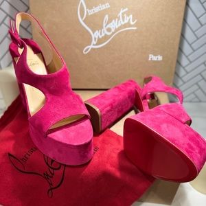 Christian Louboutin Foolish 130 Veau Velours Bomba